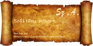 Szőllősy Albert névjegykártya